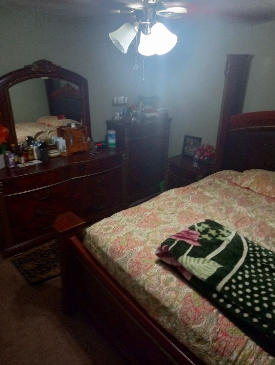 King Bed Frame Long Dresser With Mirror Tall Dresser End Table