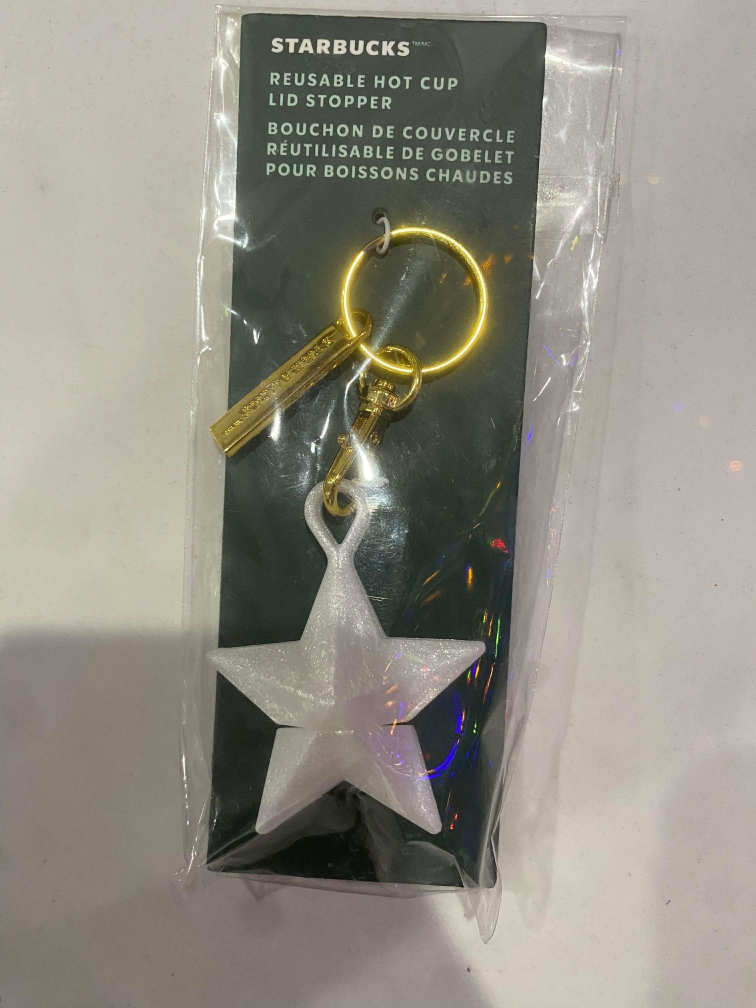 2024 STARBUCKS HOLIDAY Reusable White Star HOT CUP LID STOPPER