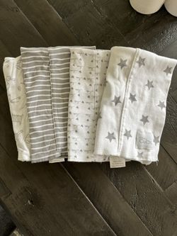 Comfy Cubs Burp Cloths 4 Pack Large 100% Cotton Washcloths Double Layered Cloth