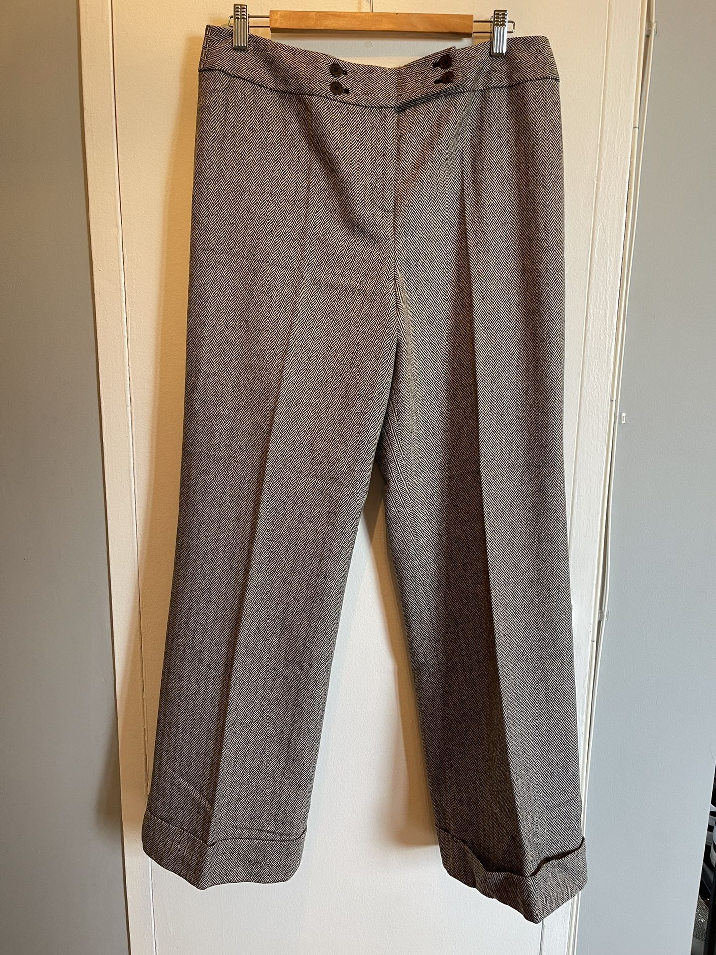LOFT Ann Taylor Charcoal Trousers nwot size 14 wool
