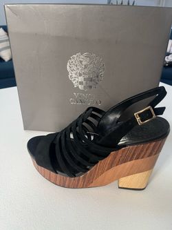 Vince Camuto Black Wedge VC-Onia Ladies 10 medium