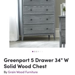 Grey Oak Wood Dresser 