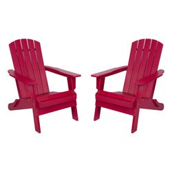 2 New Folding HDPE Adirondack Chairs - OBO