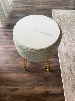 Storage Ottoman with Removable Marble-Style Tray Table – Excellent Condition