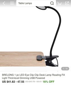 Clip desk lamp reading fill light third-level dimming