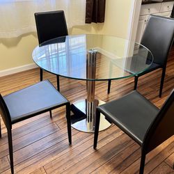 Glass Kitchen Table + Chairs