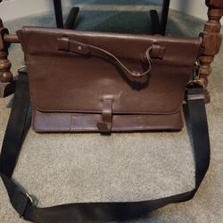 Brown Real Leather Messenger Bag - New And Unused
