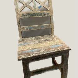 (4) Mango wood dining chairs 