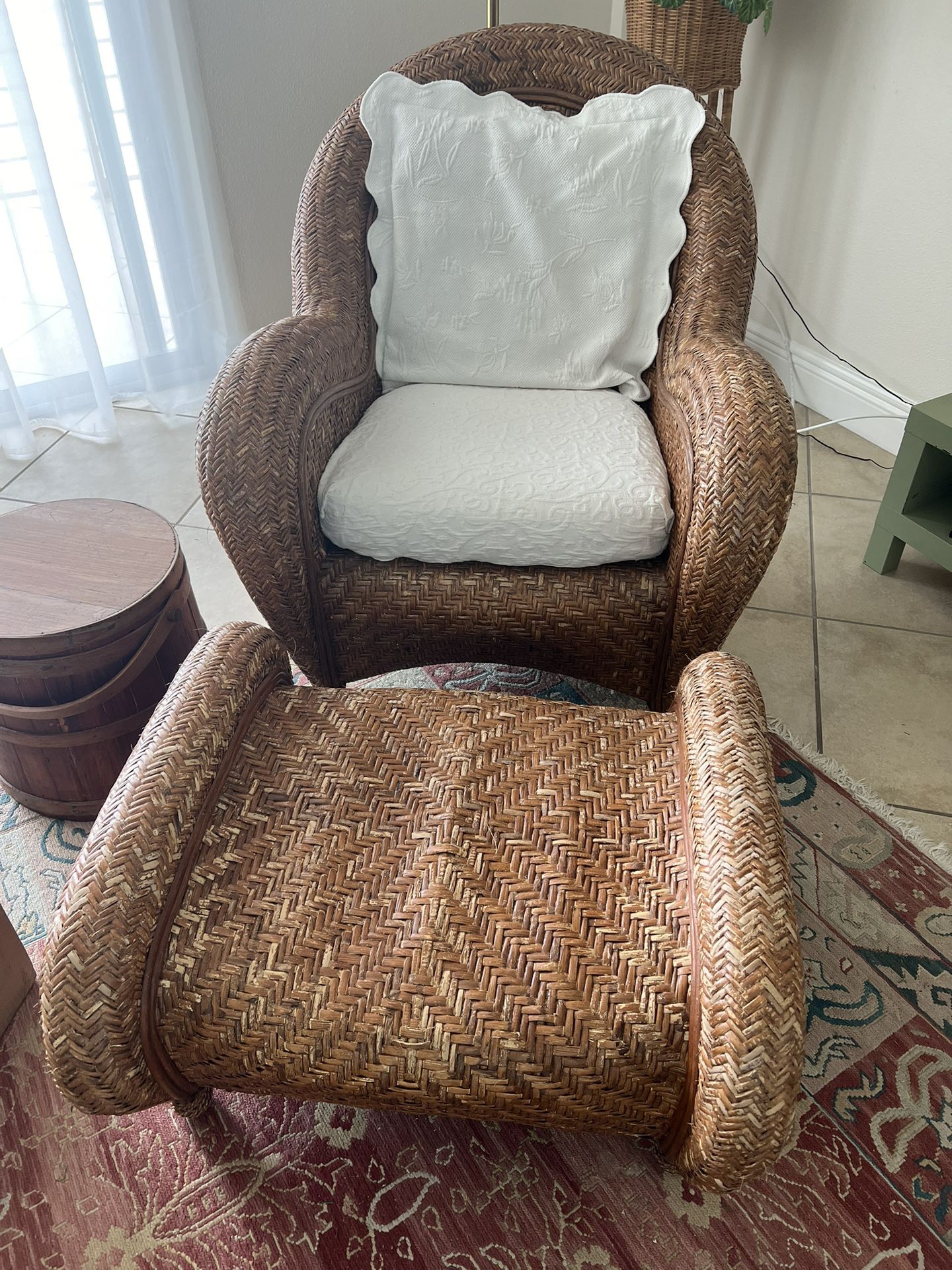Rattan Chair W/stool