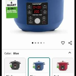 NutriChef
6 Quart Electric Dutch Oven | 1500W 5-in-1 Enamel Coated Cast Iron Pot with Stainless Steel Lid | Precise Temperature Control | Includes 2 S