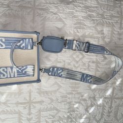 Small Steve Madden Tote Bag Blue Canvas 