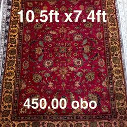 Vintage Handmade Wool Rug In Good Condition 