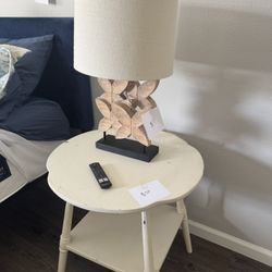 Nightstand Table White Wood 