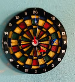 Dart Board with Darts