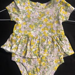 Carter’s 9M Floral Peplum Bodysuit Dress Romper