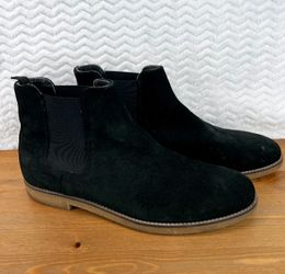 Zara Man Mens Suede Boots Chukka Ankle Pull On Black Casual Comfort 45 EU 12 US