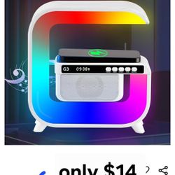 Sound Wireless Speaker Lamp Bluetooth, Night/Atmosphere/Table/Bedroom Light with 15W Wireless Charging Station, RGB LED Show, Support Phone Connect