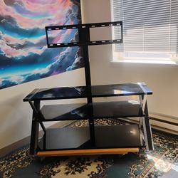 TV Stand  With Three Glass Shelves