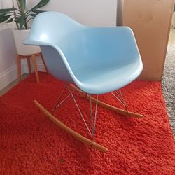 Eiffel Plastic Rocker Chair Eames Style Replica - Blue