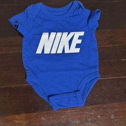 Nike Short Sleeve Bodysuit Blue Unisex New Born Size 