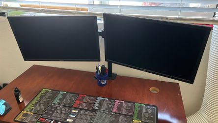 (2) Dell Monitors + Stand