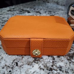 Orange Leather Jewelry Box