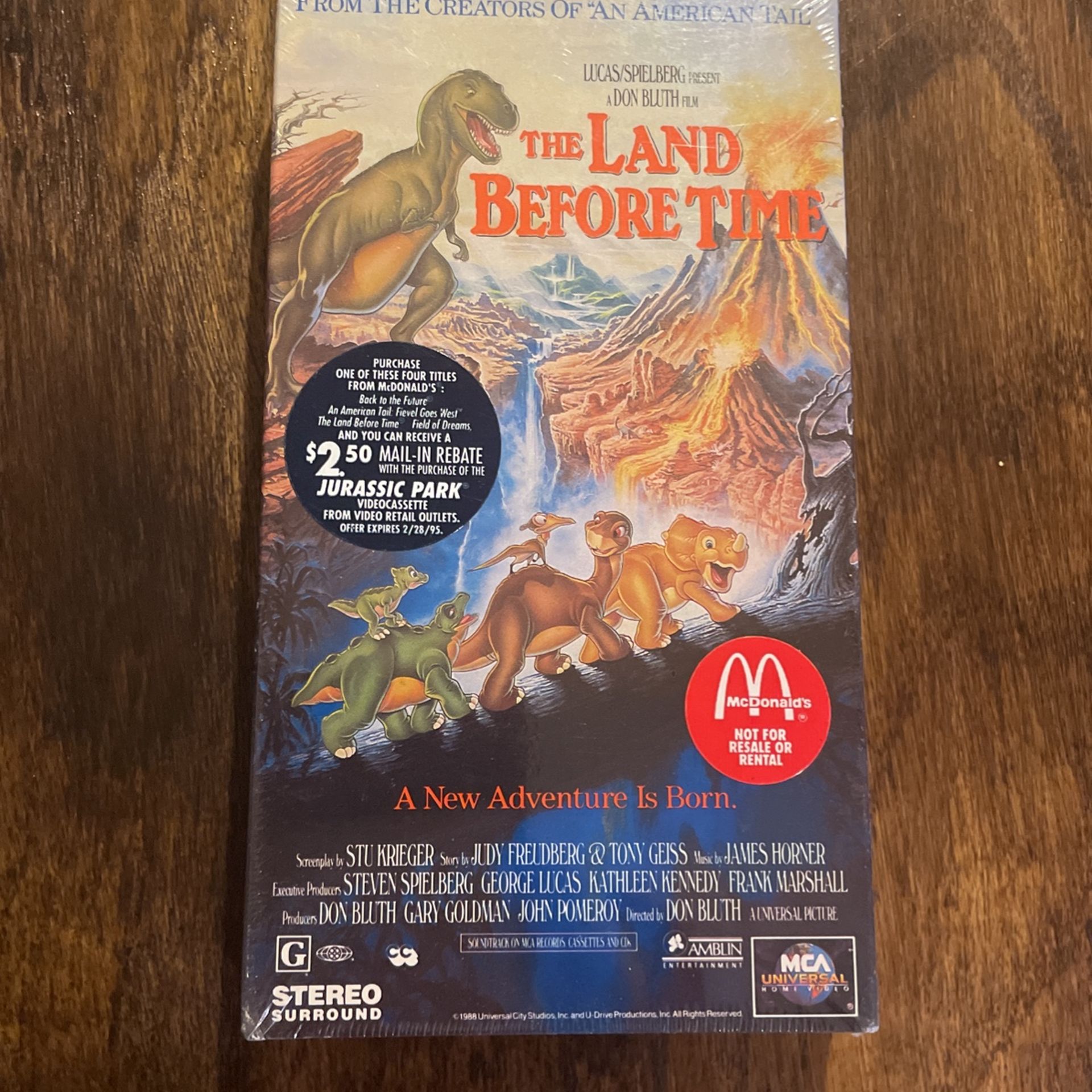 The Land Before Time 1994 VHS SEALED - RARE Mcdonalds Promo