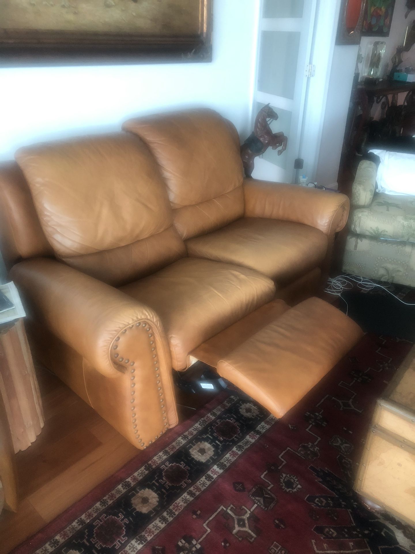 Zero Back Recliner, Loveseat Sofa Leather
