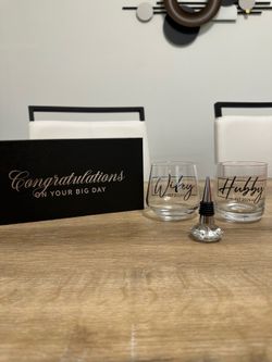 Wifey Hubby EST 2024 Glasses Gift Set