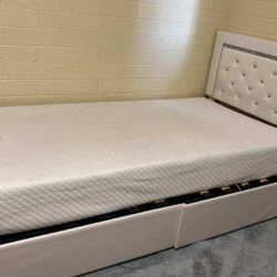 Twin Led Bed frame/mattress