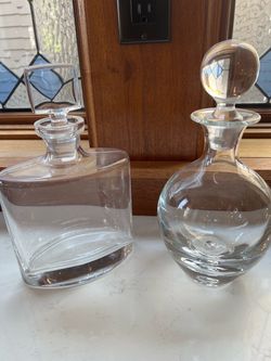 Pair of Crystal Spirit / Whiskey Decanters – One Ravenscroft