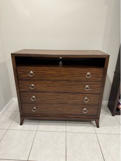Dark Wood 4-Drawer Media Chest Dresser and nightstand