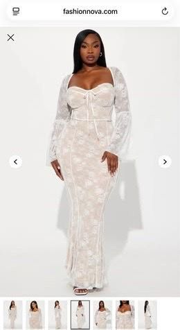 Brand new Fashion Nova Lace Maxi Dress, Size 1X, NWT ($53 Retail)