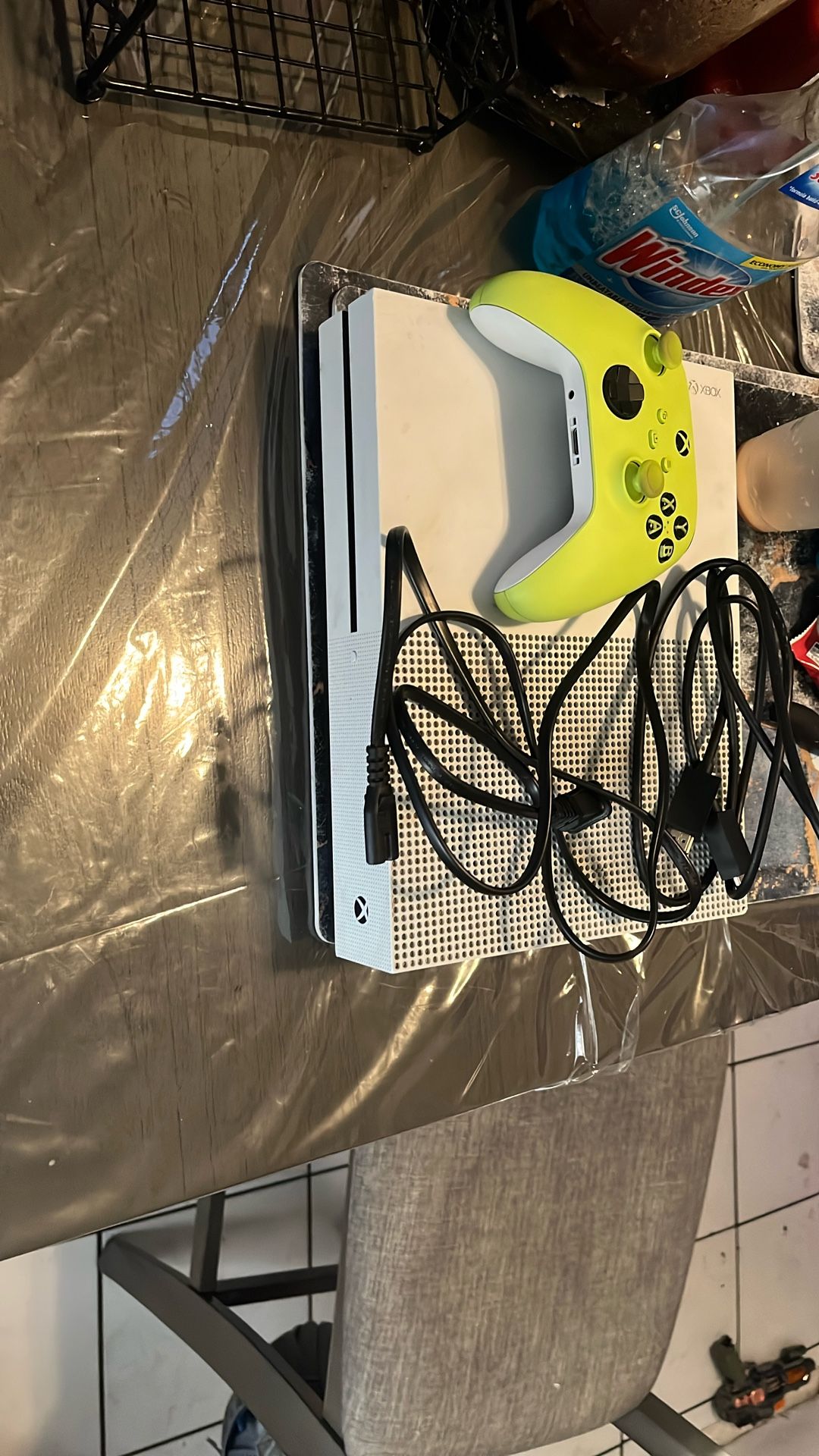 Xbox One With Green Xbox Control
