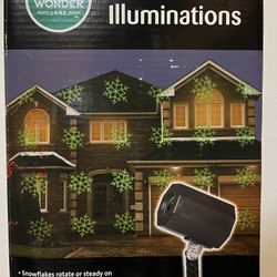 Brand New Christmas Laser Light Display Of Green Snowflakes