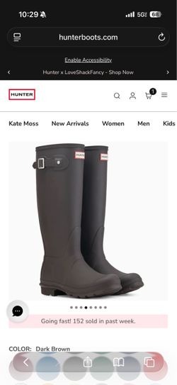 Hunter Original Tall Rain Boots Dark Brown