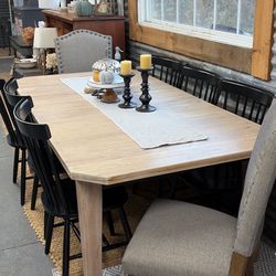 7 Foot Wood Farmhouse Table (or set) Refinished W/ Or W/o Chairs