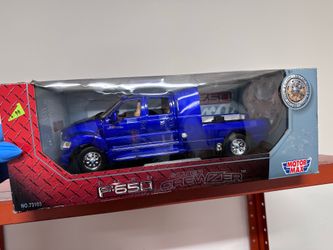 Motor Max Ford F-650 Super Crewzer blue die-cast metal toy truck in its original packaging