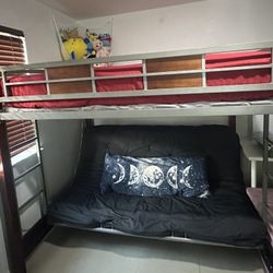 Full Bunk Bed With Mattress And Futon
