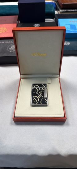 Vintage S.T. Dupont Ligne 2 Signature Script Pocket Lighter – Complete Box Set