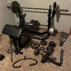 Bench Press With Barbell And Weights