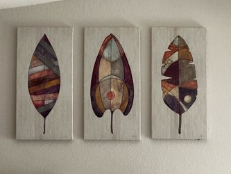 Abstract Leaf Canvas Art Set
