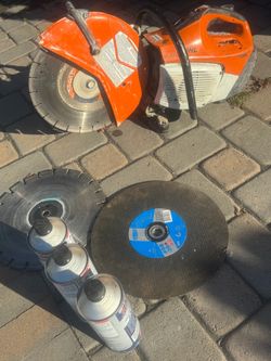 Stihl ts420 Gas-Powered Cut-Off Concrete Saw with Blades