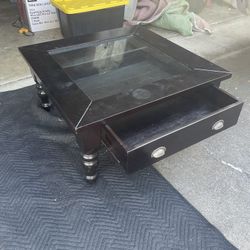 Black Solid Wood Coffee Table