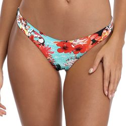 Floral Tropical Print Brazilian Cheeky Thong Bikini Bottom 