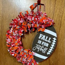 Ou - Osu House Divided Fall Football Wreath