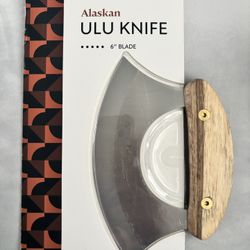  6" Crescent Alaskan ULU Knife Hand Polished Acaia Handle-Marcellin