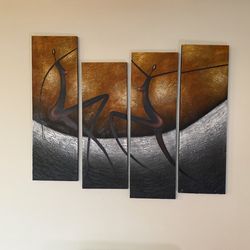 4 Large Canvas Paintings Great Condition 