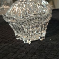 Footed West Germany Crystal Lidded Bowl