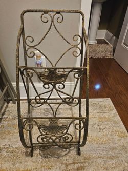 Wrought Iron Magazine Rack Stand